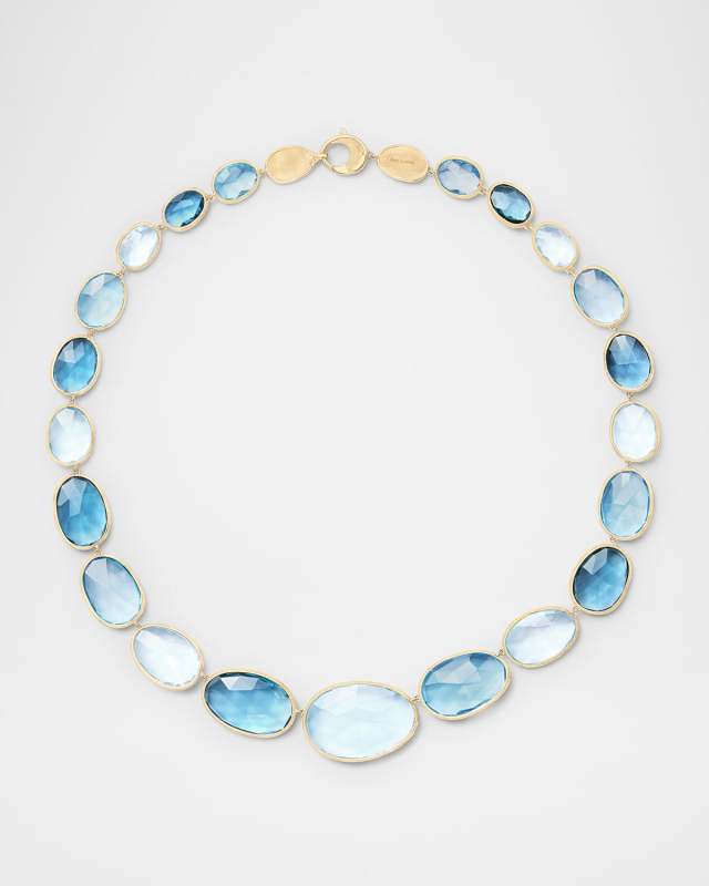 18K Yellow Gold Graduated Topaz Necklace